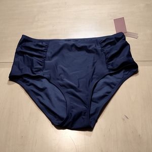 NWT, High Waisted, Dark Navy Bikini Bottom, XL